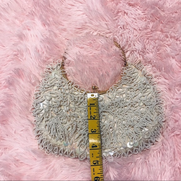 Vintage Sequin and Pearl Handbag with Gold Handle - Picture 11 of 11